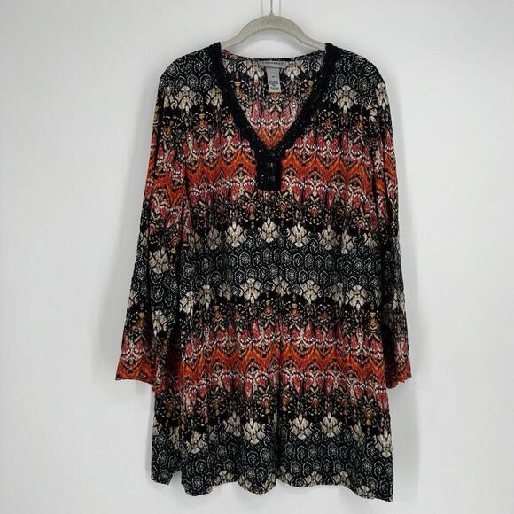 Catherines top 2x tunic oversized  fall plus office business casual workwear - Picture 2 of 6